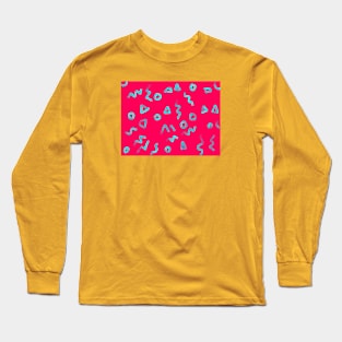 Pink Blue Memphis Pattern Long Sleeve T-Shirt